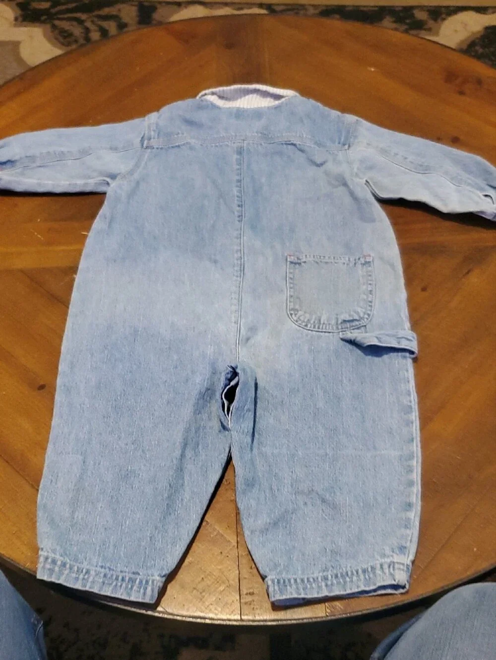 GAP Light Denim Baby Romper with Front Snaps